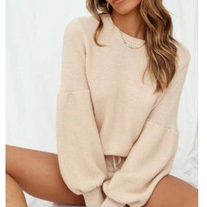 Hello Molly SILLY GAMES KNIT JUMPER BEIGE